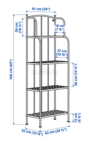 Ikea Two (2) Metal Storage Shelf Unit - 5-Tier, 160cm High