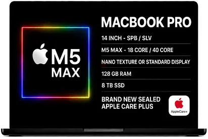 MacBook Pro M5 Max 128GB RAM 8TB SSD 14” AppleCare+ Brand New Sealed