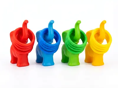 Set of 4 Colorful Elephant Stacking Toys