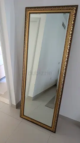 Full-Length Ornate Gold Framed Mirror - Floor/Wall Mount