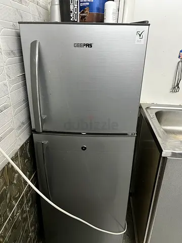 Geepas Double Door Refrigerator 200L (Net 138L) - Silver, Good Condition only 2 month used