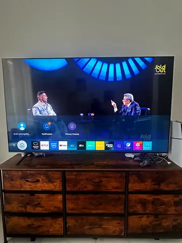 Samsung smart tv 65” with a drawer