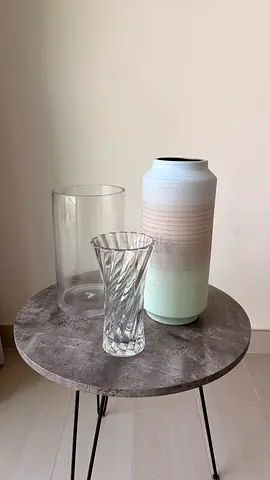 3 Decorative Vases — Glass  Ceramic Mix