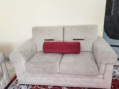 URGENT LEAVING UAE; Light Grey 2-Seater Fabric Sofa 3+2+1+1