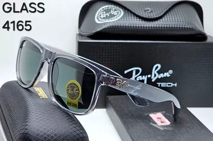 Ray-Ban Style Grey Transparent Wayfarer Sunglasses with Case