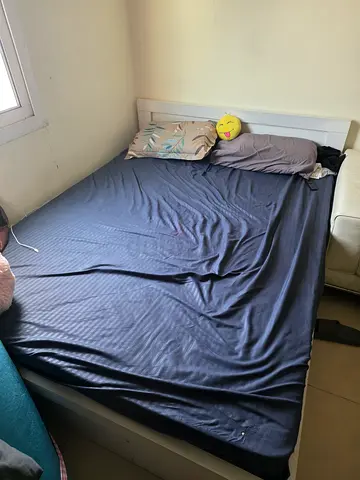 Queen size bed frame with mattress - good condition
