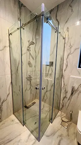 Shower slide glass
