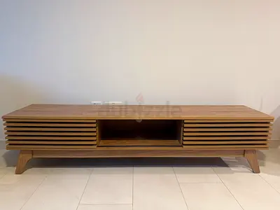 Solid wood TV console / media unit in light oak finish
