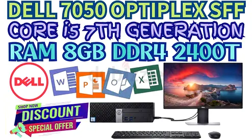 (FULLSET) DELL OPTIPLEX 7050 SFF RAM 8GB DDR4 SSD DRIVE 256GB NVME M2 INTEL CORE I5 7TH GENERATION