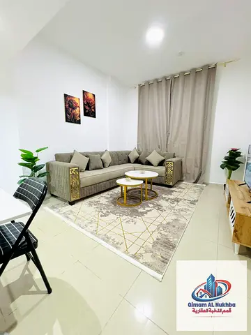 Beautiful furnished 1-bedroom apartment in Al Khan with spacious rooms and clean hotel-style furniture. Located in a brand-new building behind Afamia,