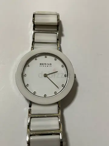 Bering Ceramic Womens White Bracelet Watch - Minimalist Dial