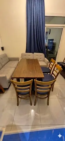 Wooden Dining Table with 4 Chairs