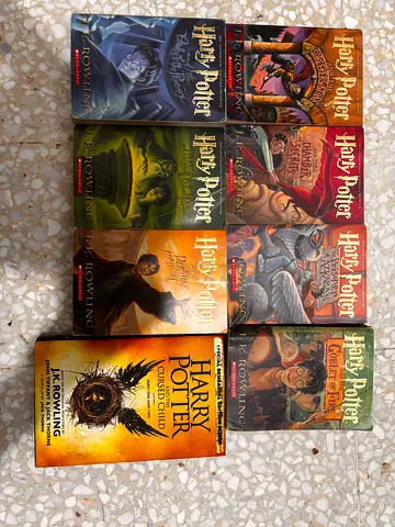 Harry Potter paperback collection (7 original + Cursed Child) - used set