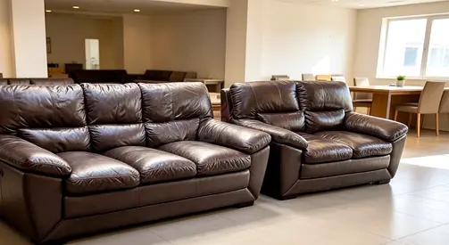 Sofa Leather Brown 5 Seater
