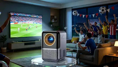 Projector for watching football matches on TV, including the World Cup.