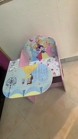 Kids Princess Desk and Chair Set — Pink Wooden Study Table for Toddlers