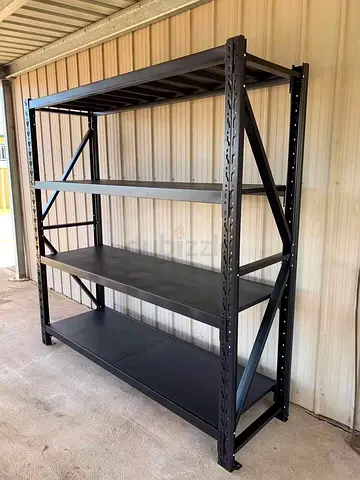 Heavy Duty Industrial Steel Shelving Rack - 4 Tier, Black
