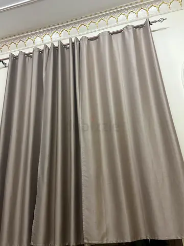 Pair of Grey Satin Curtains - Excellent Condition