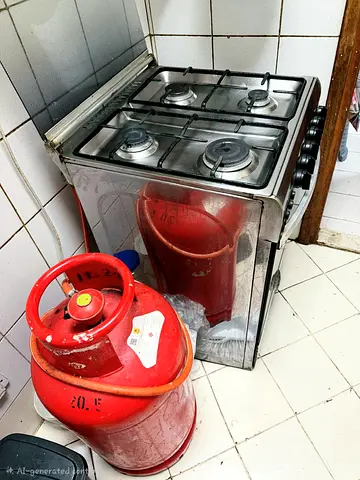 Gas cylinder with cooking range