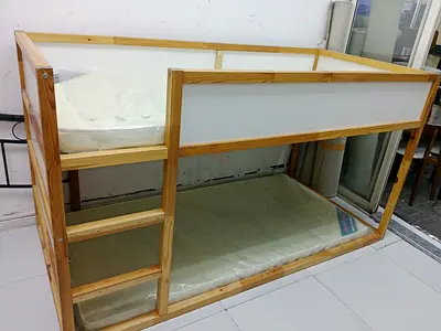 🛏️ Solid Wooden Bunk Bed Frame – 210×100 cm – Strong  Space Saving