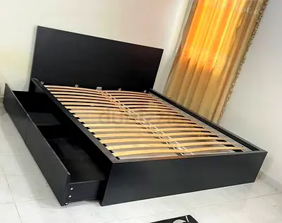IKEA Black  Storage Bed Frame with Mattress - King size (Good Condition)