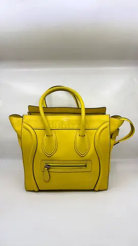 Celine Yellow Leather Nano Luggage Tote