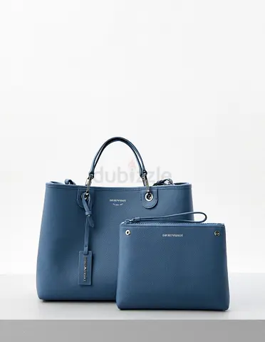 Blue Emporio Armani Tote with Inner Pouch - Good Condition