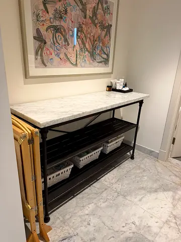 Crate and Barrel Marble Top Storage Unit
