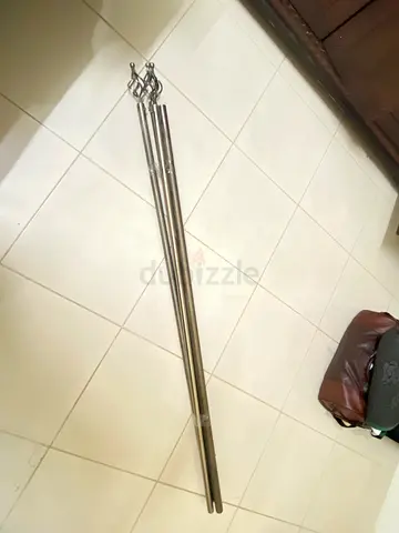 Set of 2 Metal Curtain Rods / Drapery Poles with Hooks