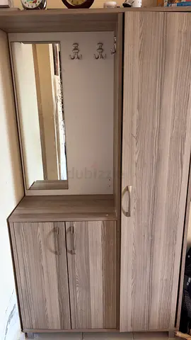 Used 3-piece Hallway Cabinet with Mirror and Coat Hooks