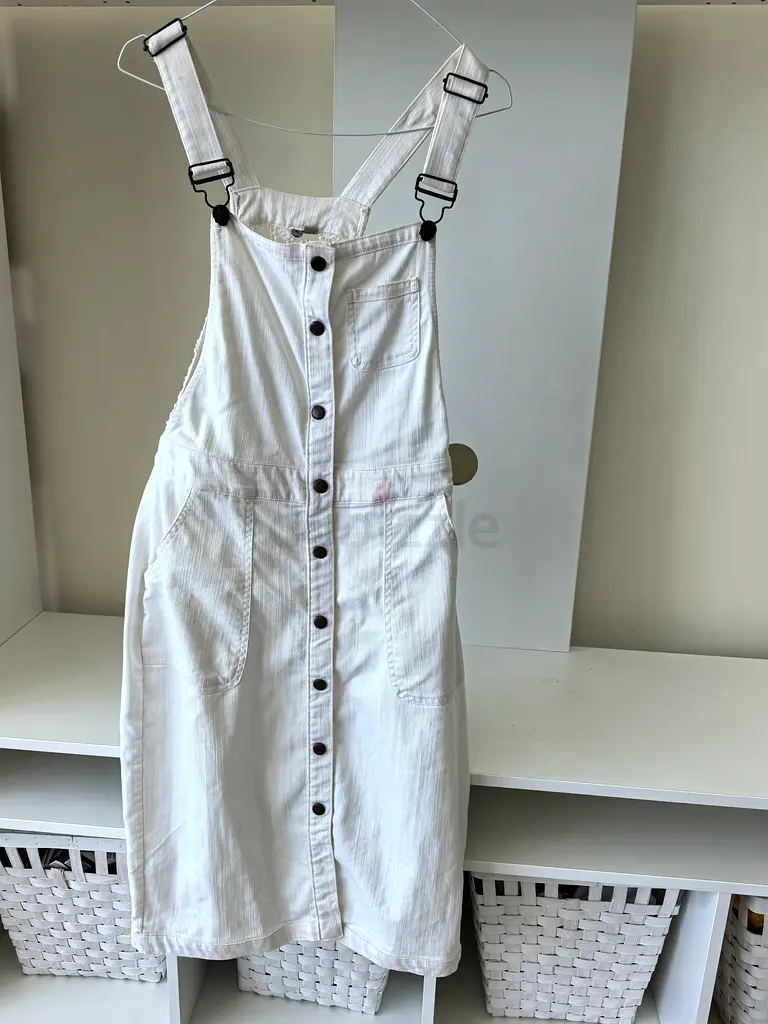 white denim pinafore dress white denim pinafore