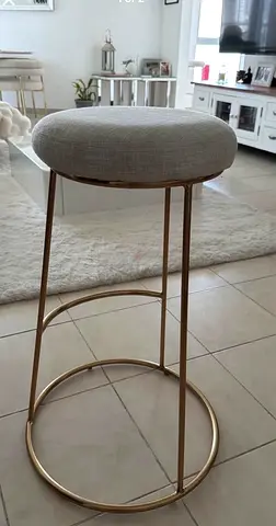 Bar stools gold and cream x 2