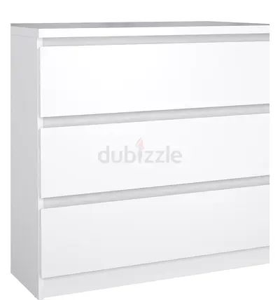 Modern White 3-Drawer Chest
