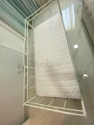 IKEA Day bed frame with slatted Bed base - 90x200cms (with IKEA Foam mattress and mattress pad)