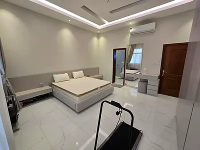 5 master bedrooms, large reception area, luxurious living room, maid's room, storage room, equipped roof terrace with built-in wardrobes