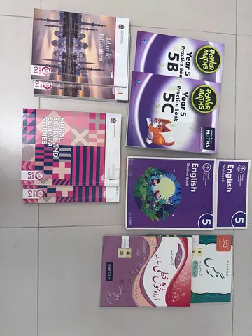 Set of Year 5  Grade 5 School Textbooks and Workbooks (English, Maths, Moral, Islamic, Urdu)