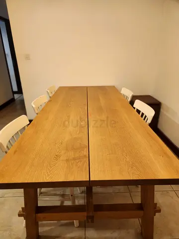 Oak dining table 235x100 with 6 chairs