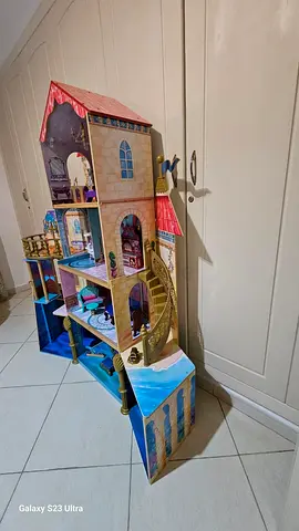Large Multi-Level Dollhouse Playset with Elevator and Accessories