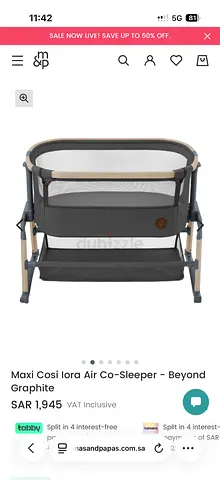 Maxi Cosi Iora Air Co-Sleeper - Beyond Graphite (Good Condition)