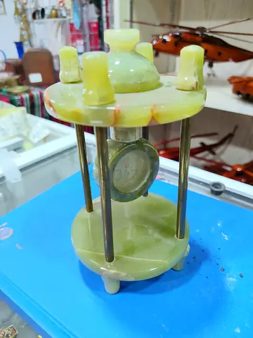 Vintage Onyx Clock stand - 17cm