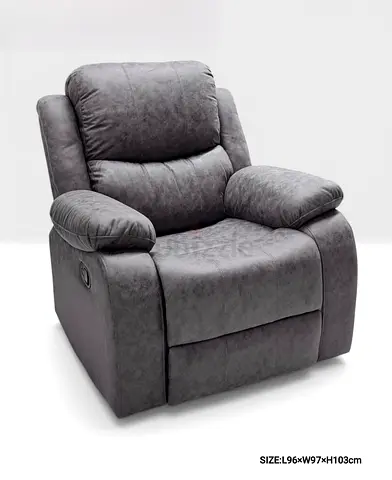 Grey Single Recliner Armchair — Comfortable Upholstered Seat