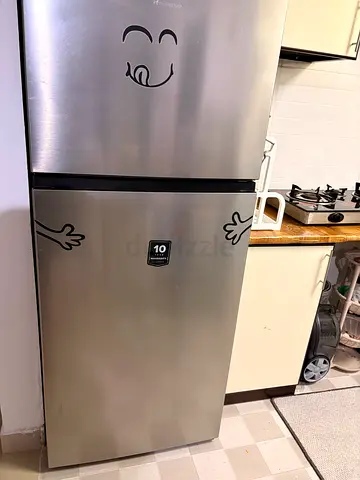 Hisense Stainless Steel Double Door Refrigerator - Good Condition