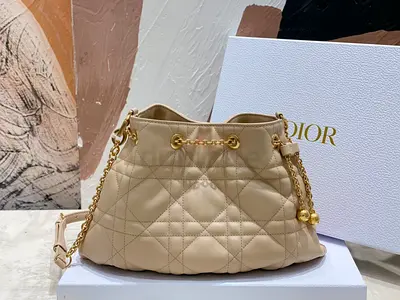 Dior Ammi Medium Bag in Sand Pink Macrocannage Lambskin