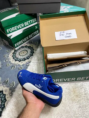 Blue Puma Suede Sneakers - Size 36, New