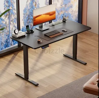 Adjustable Electric Standing Desk 55” - Black, Modern Office Table