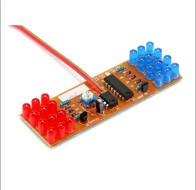 NE555 + CD4017 Red Blue Double Color Flashing Lights Kit Strobe Solder Practice Learning DIY Electro