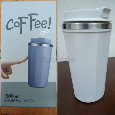 500ml Travel Coffee Tumbler - Never Fall Over (White)