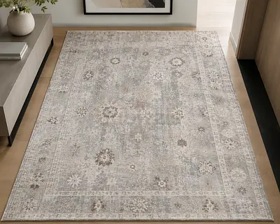 RALP Lauren Modern Gray Distressed Oriental Area Rug