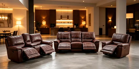 Sofa Recliner Leather 6 Seater