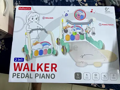 2-in-1 Baby Walker with Pedal Piano and Activity Rack - new